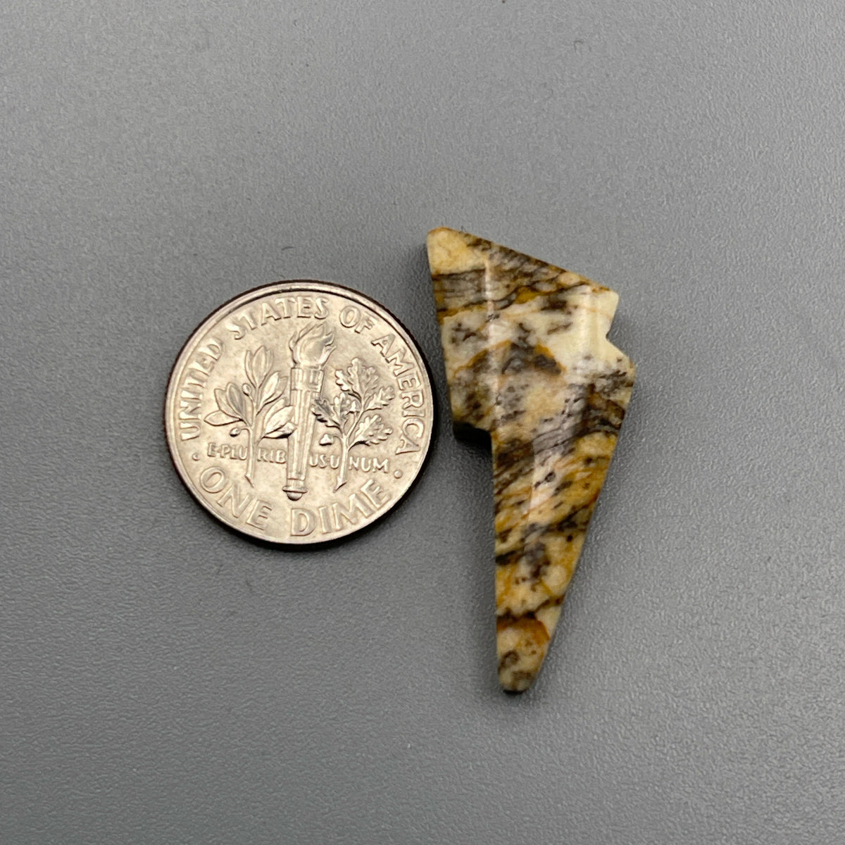 Yellow Feather Jasper Lightning Bolt Cabochon