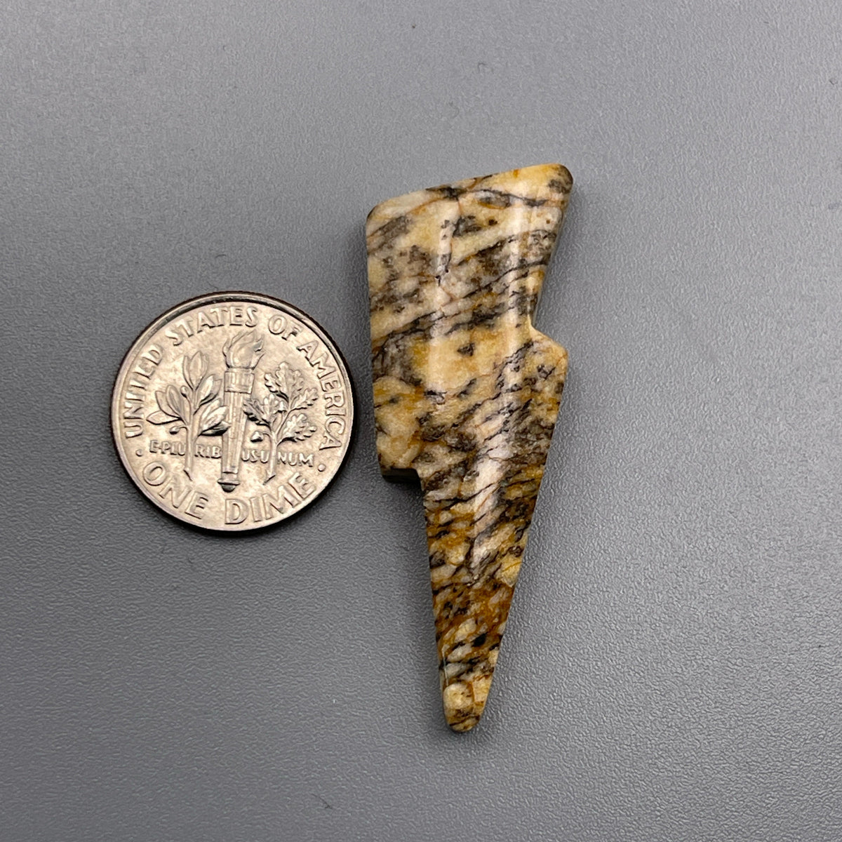 Yellow Feather Jasper Lightning Bolt Cabochon