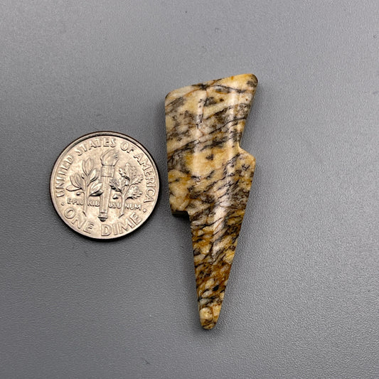 Yellow Feather Jasper Lightning Bolt Cabochon