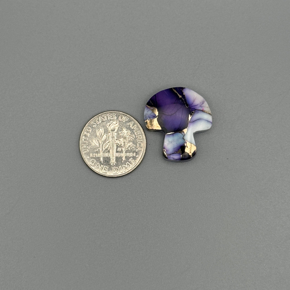 Purple Buffalo And Bronze Cabochon Dolomite Mushroom
