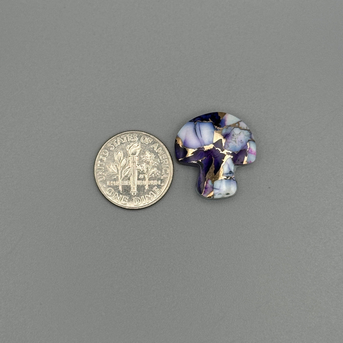 Purple Buffalo And Bronze Cabochon Dolomite Mushroom