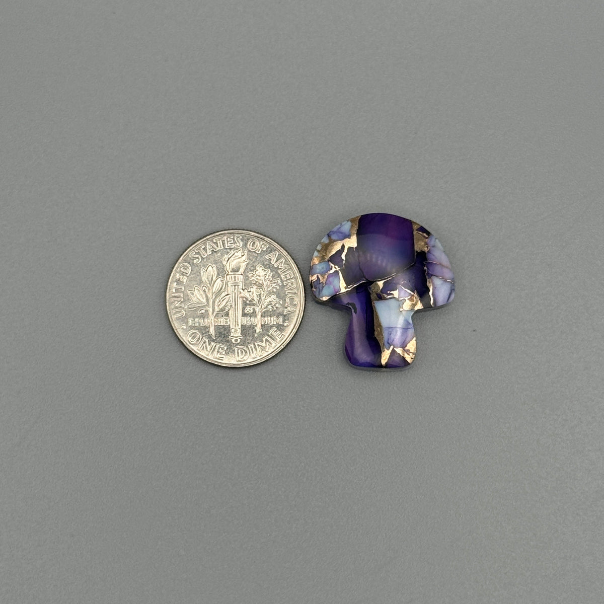 Purple Buffalo And Bronze Cabochon Dolomite Mushroom
