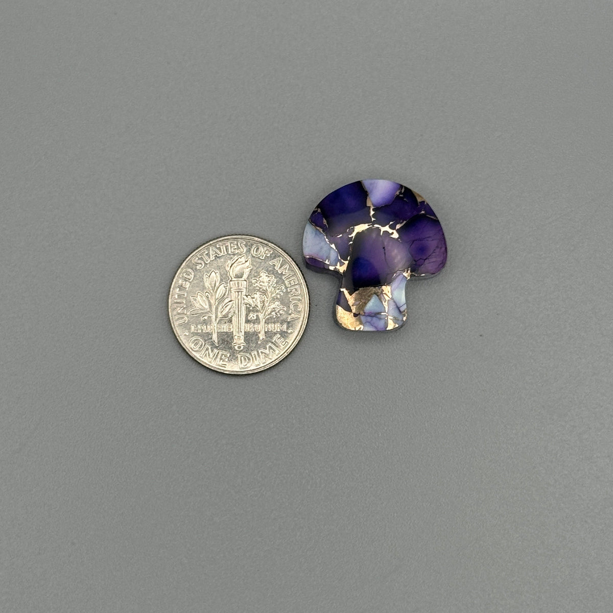 Purple Buffalo And Bronze Cabochon Dolomite Mushroom