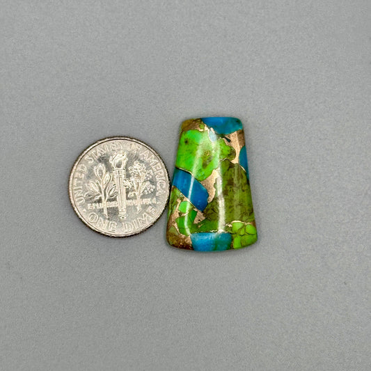 Green Mojave Turquoise Cabochon pendent cut