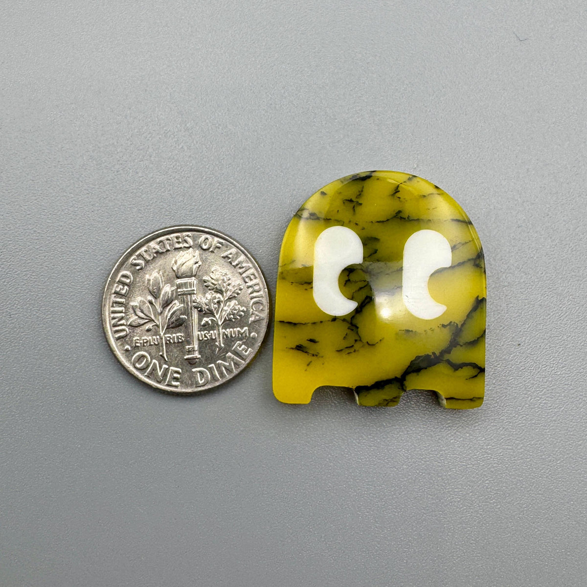 Yellow/Black Ghost Cabochon (reconstructed) stone