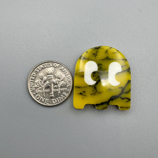 Yellow/Black Ghost Cabochon (reconstructed) stone