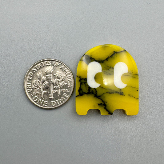Yellow/Black Ghost Cabochon (reconstructed) stone