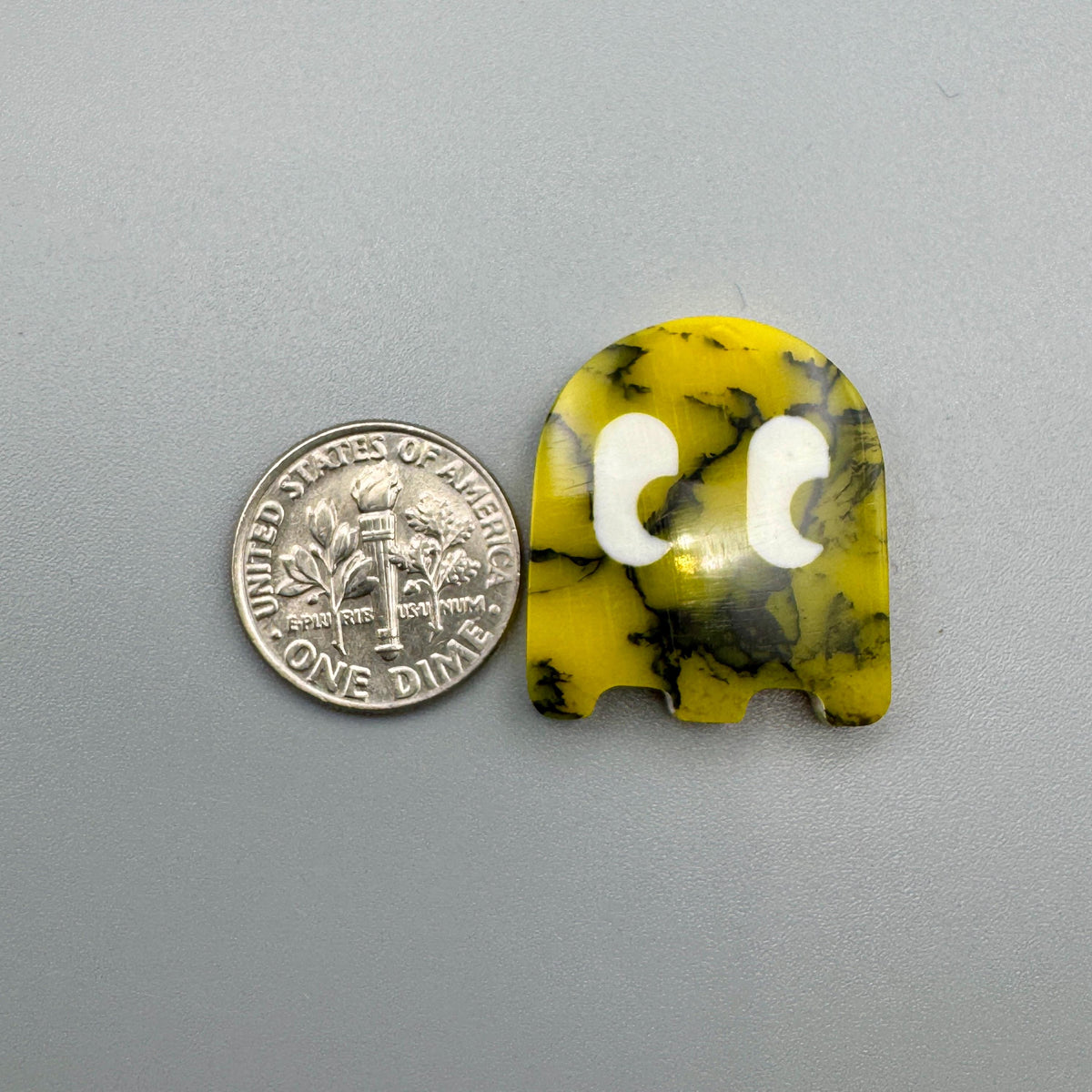 Yellow/Black Ghost Cabochon (reconstructed) stone