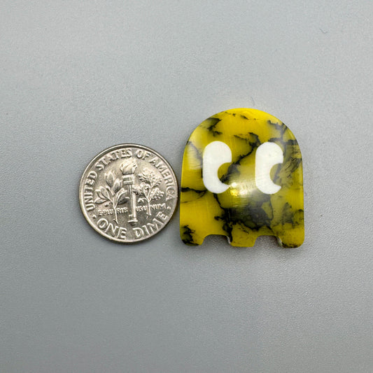 Yellow/Black Ghost Cabochon (reconstructed) stone