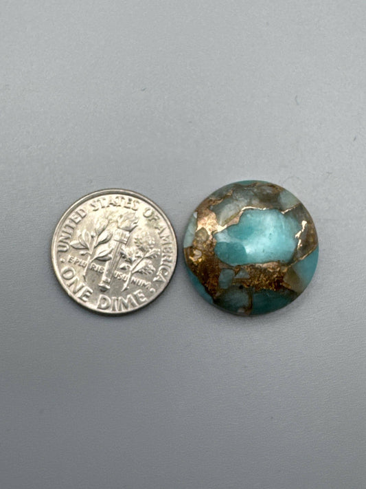 Amazonite With Bronze Cabochon