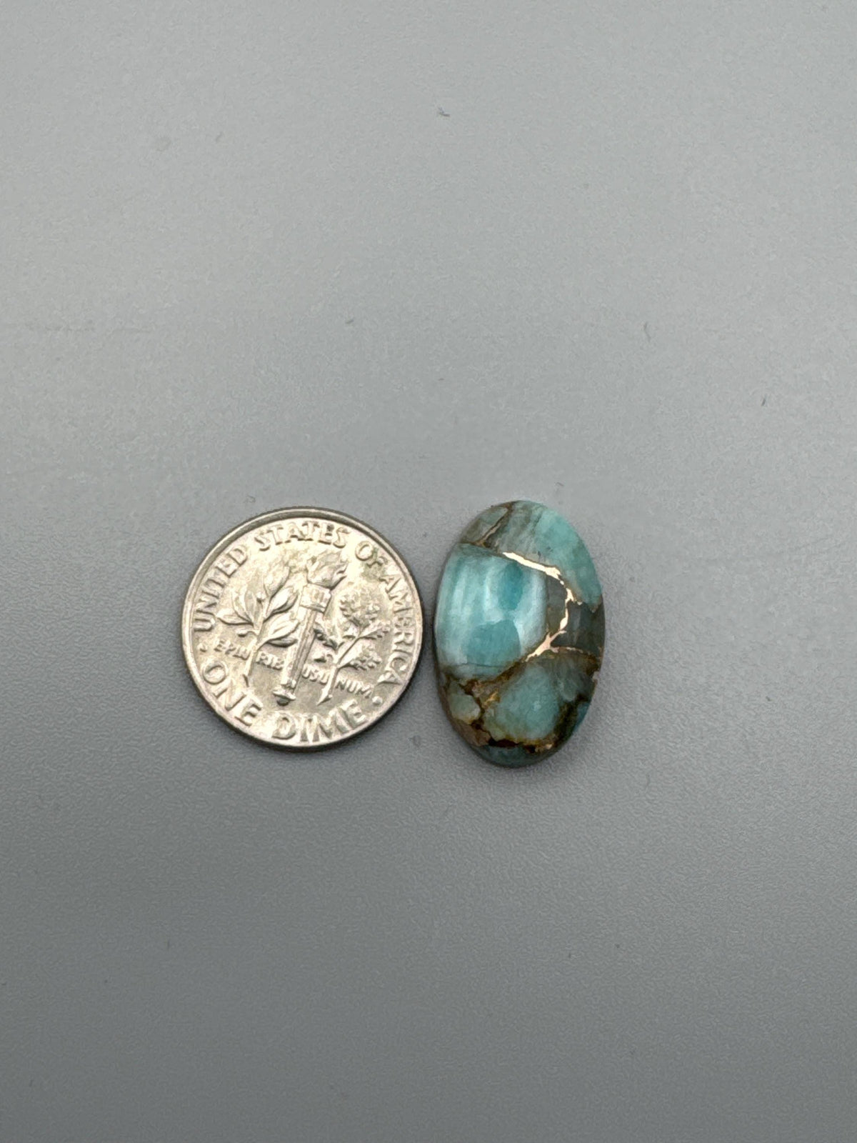 Amazonite With Bronze Cabochon