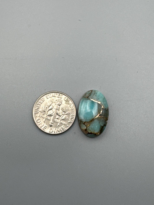 Amazonite With Bronze Cabochon