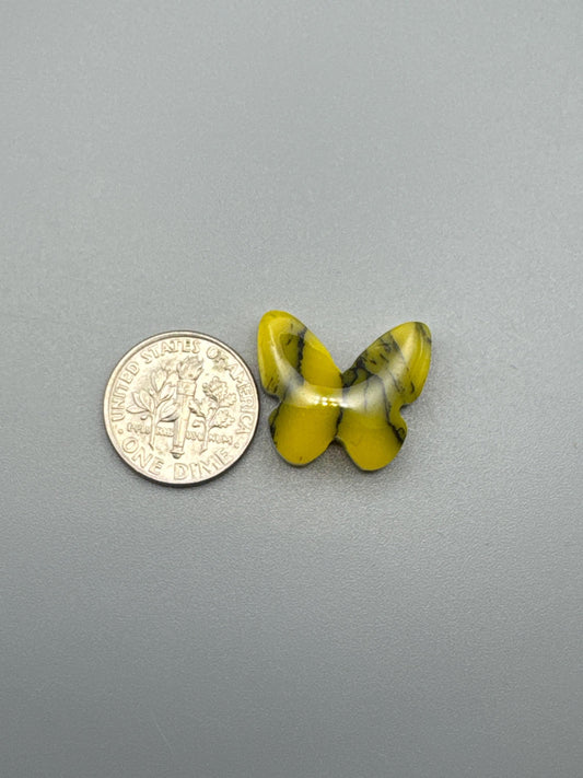 Yellow/Black matrix Butterfly Cabochon (reconstructed)