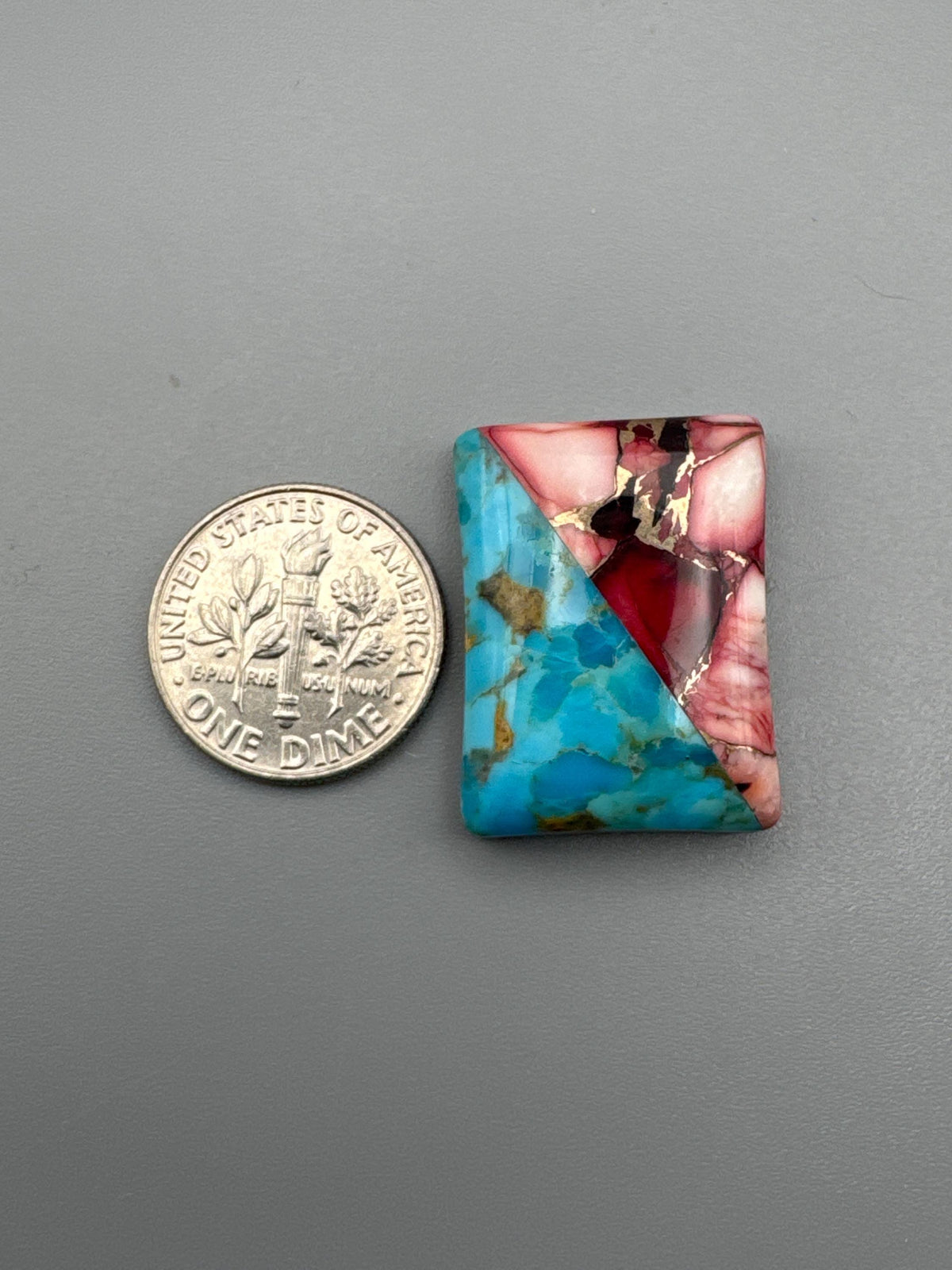 Kingman Turquoise intarsia cabochon