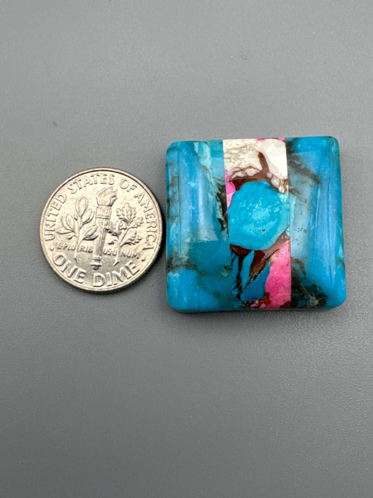 Kingman Turquoise intarsia cabochon