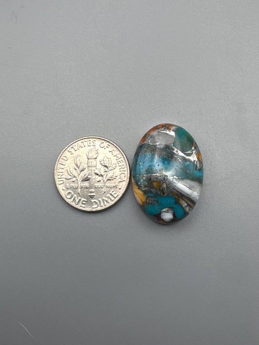 Spiny Oyster/Kingman Turquoise Cabochon