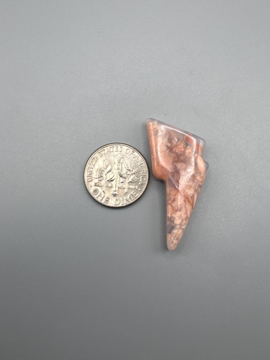 Cotton Candy Agate Lightning Bolt Cabochon