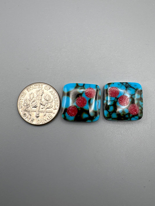 Dice Cabochon inlay . Cabochon Dice set (reconstructed)