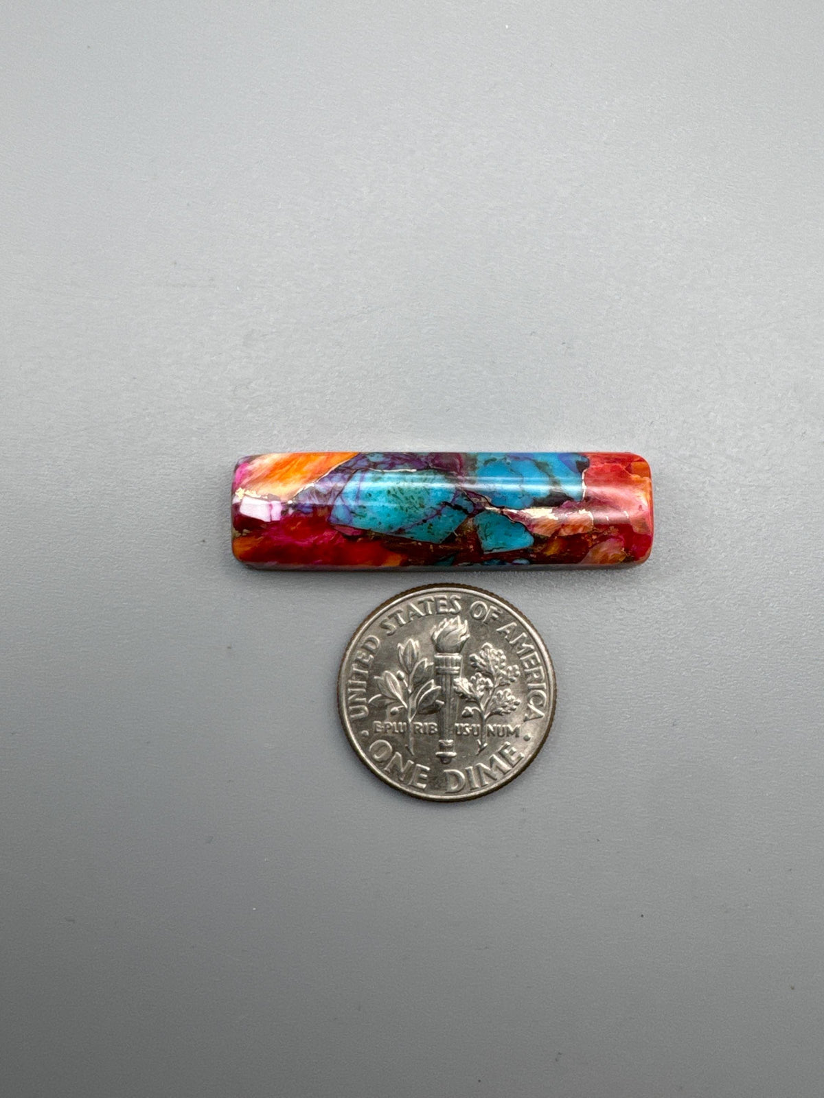 Kingman spiny oyster Turquoise Cabochon Bar