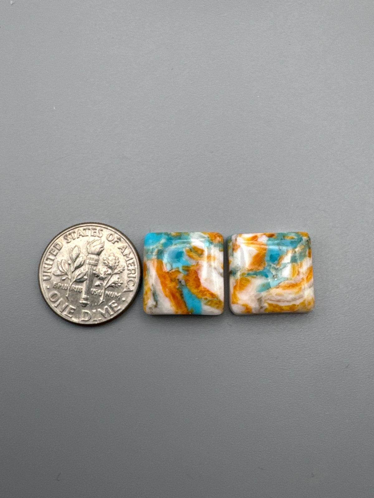 Spiny Oyster/Kingman Turquoise Cabochon set