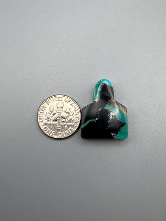 Kingman Turquoise Cabochon Cow Tag