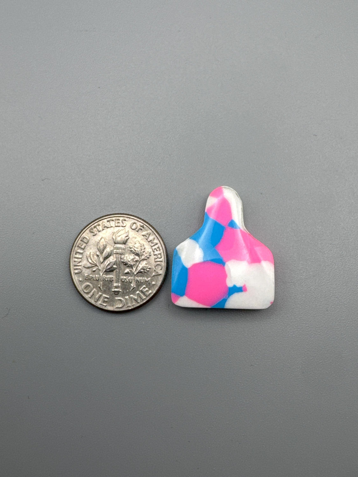 Pink/Blue/White. Cabochon Cow (reconstructed) stone