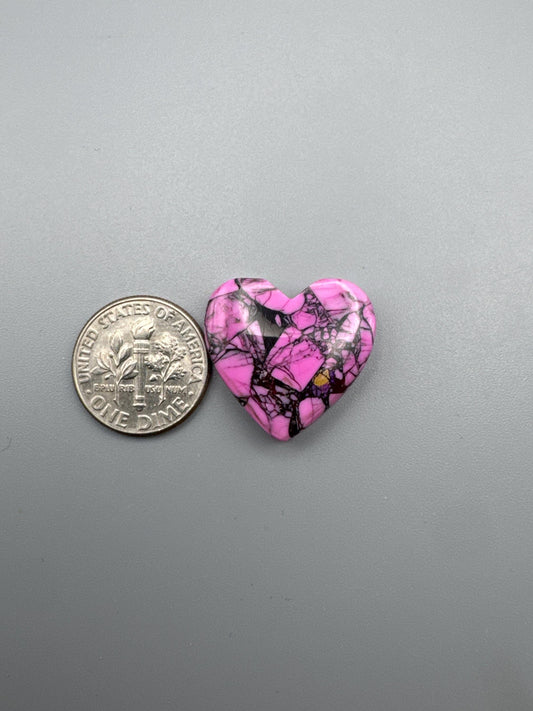 Kingman Cherry Blossom Dahlia Cabochon Heart