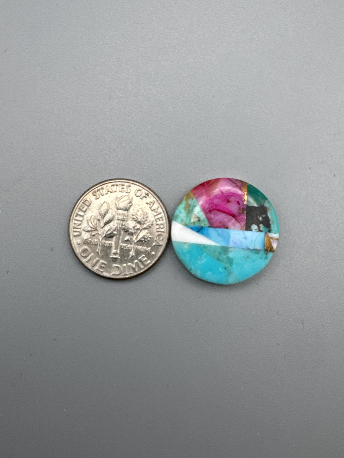 Kingman Turquoise intarsia Cabochon