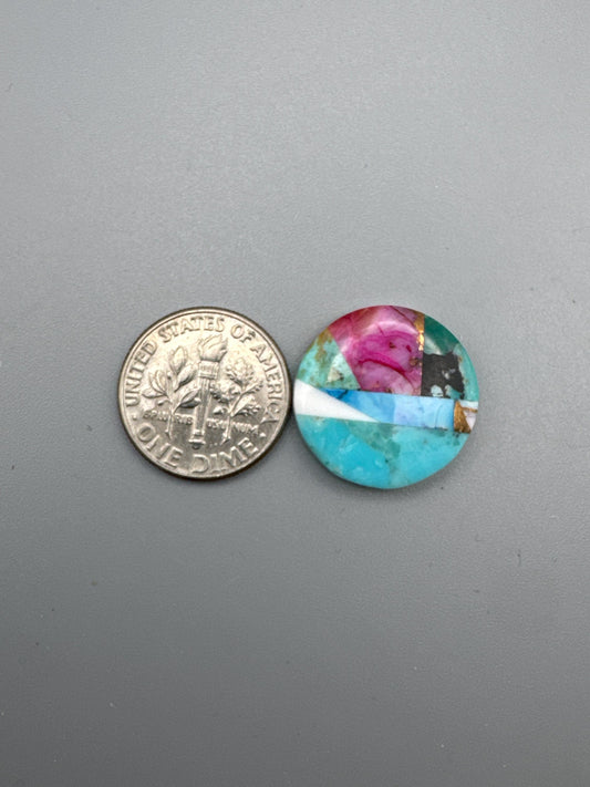 Kingman Turquoise intarsia Cabochon