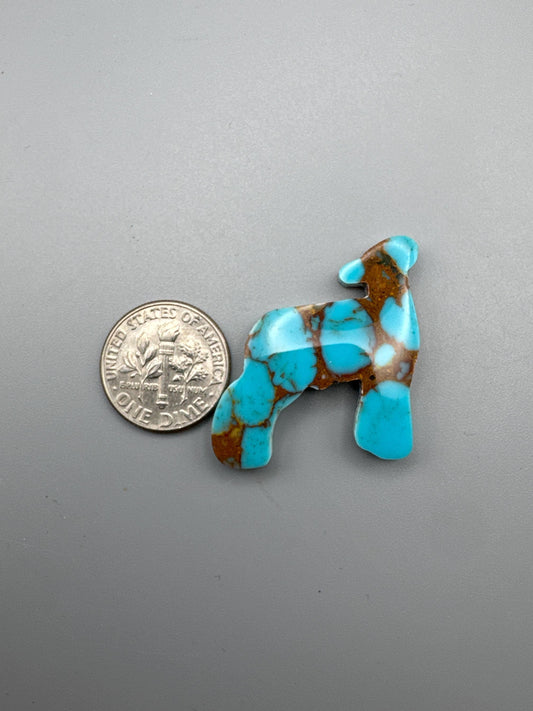 Blue/Blown Matrix. Cabochon sheep (reconstructed) Turquoise