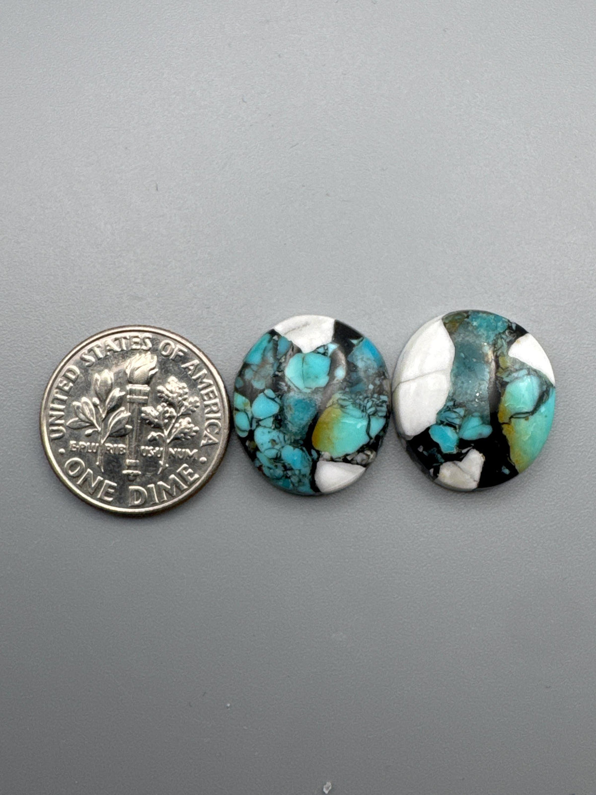 White Buffalo Turquoise Cabochon set