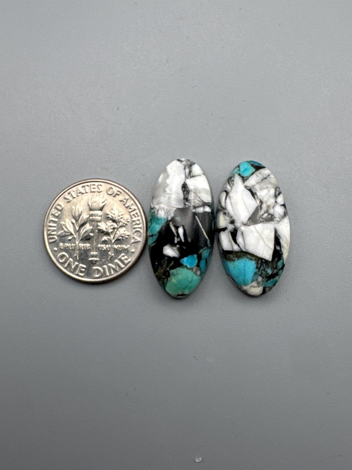 White Buffalo Turquoise Cabochon set