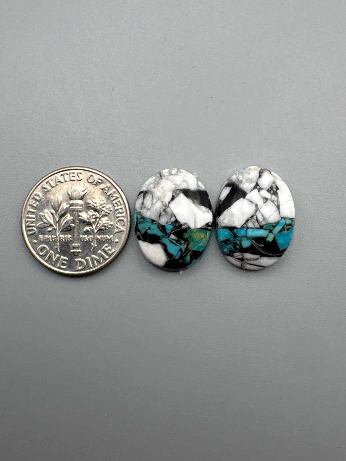 White Buffalo Turquoise Cabochon set