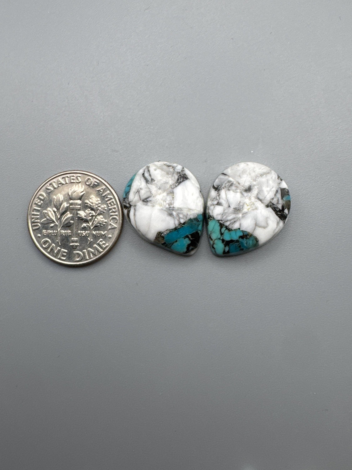 White Buffalo Turquoise Cabochon set