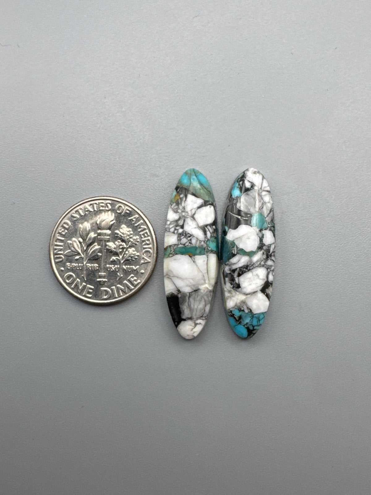 White Buffalo Turquoise Cabochon set