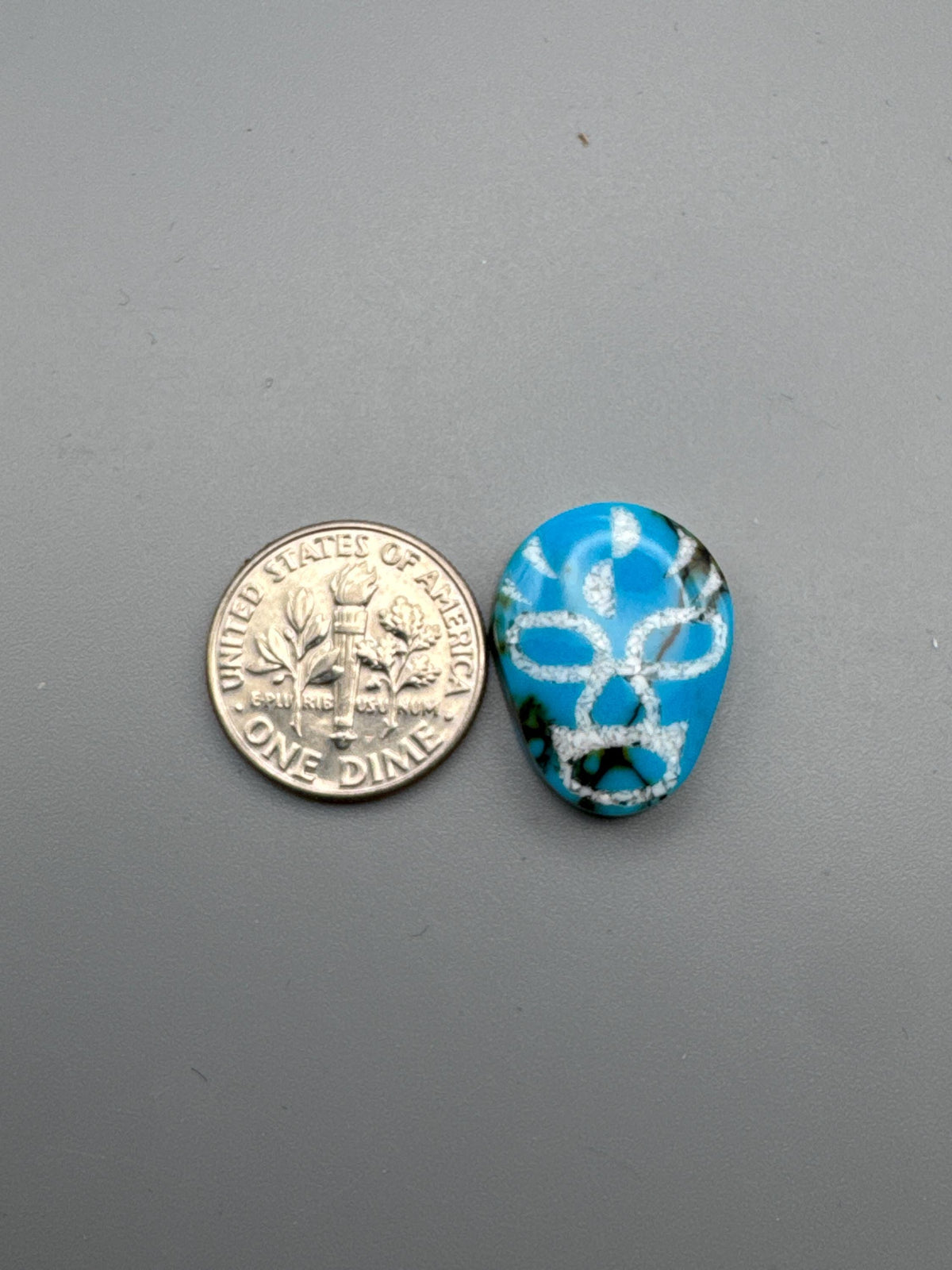 Blue/Black Matrix. luchador mask inlay Cabochon (reconstructed) stone