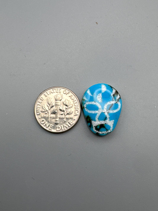 Blue/Black Matrix. luchador mask inlay Cabochon (reconstructed) stone