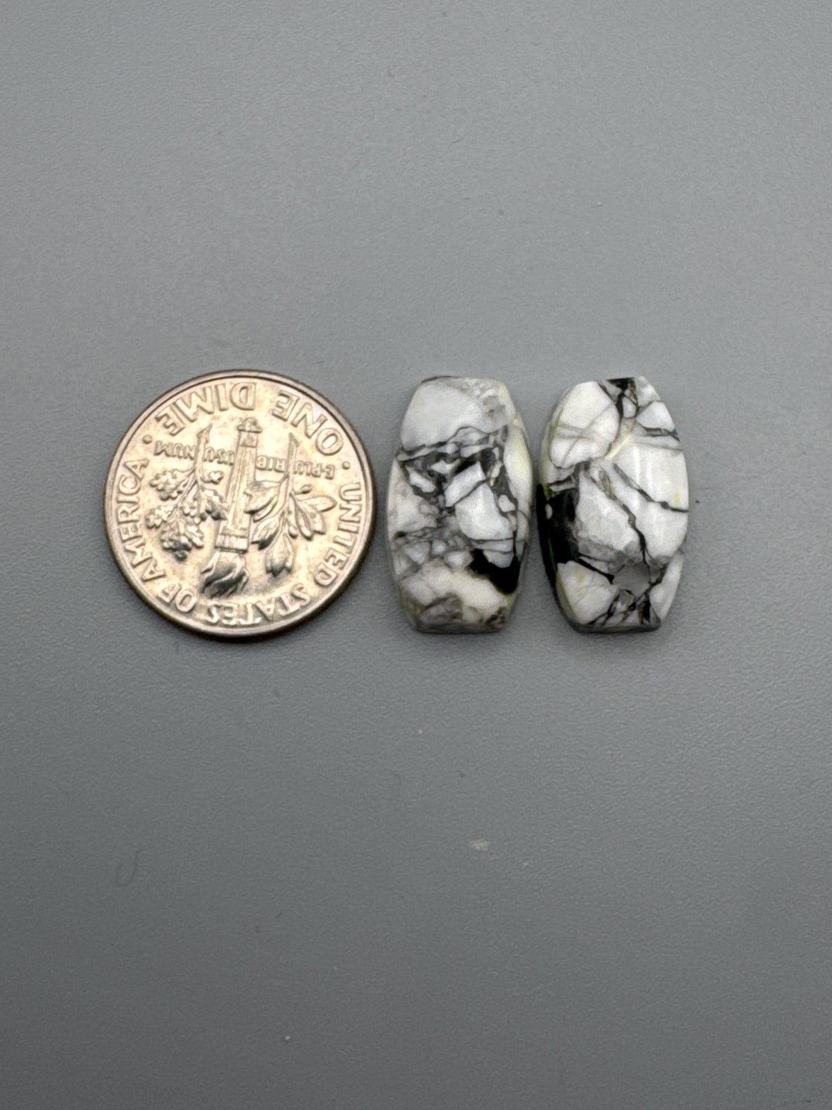 White Buffalo Turquoise Cabochon set