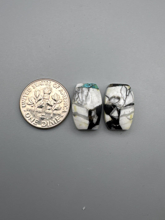 White Buffalo Turquoise Cabochon set