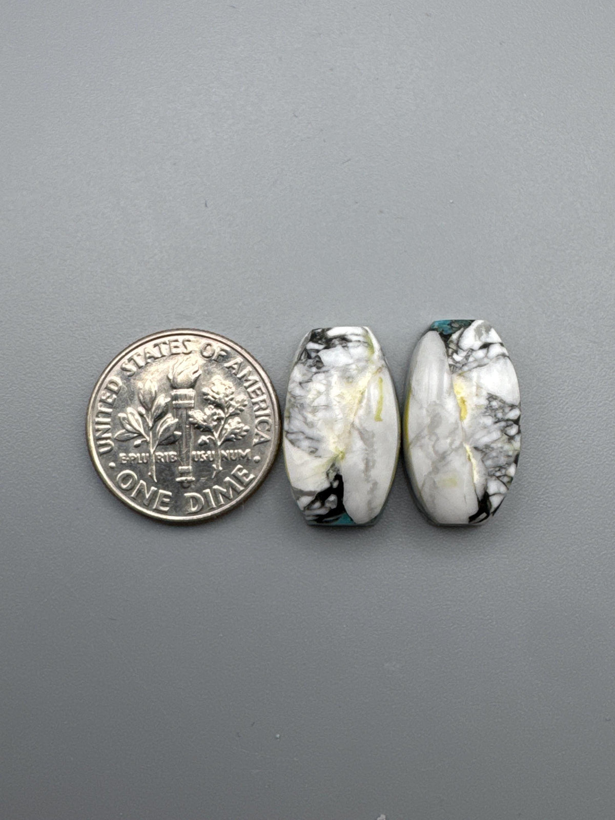 White Buffalo Turquoise Cabochon set