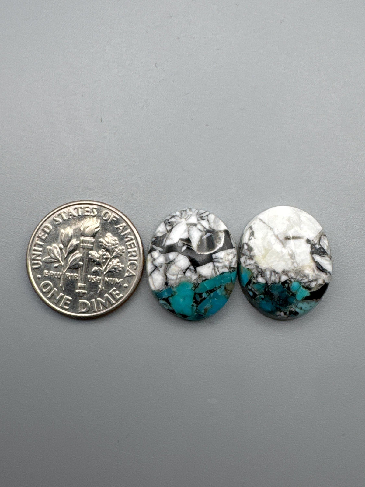 White Buffalo Turquoise Cabochon set