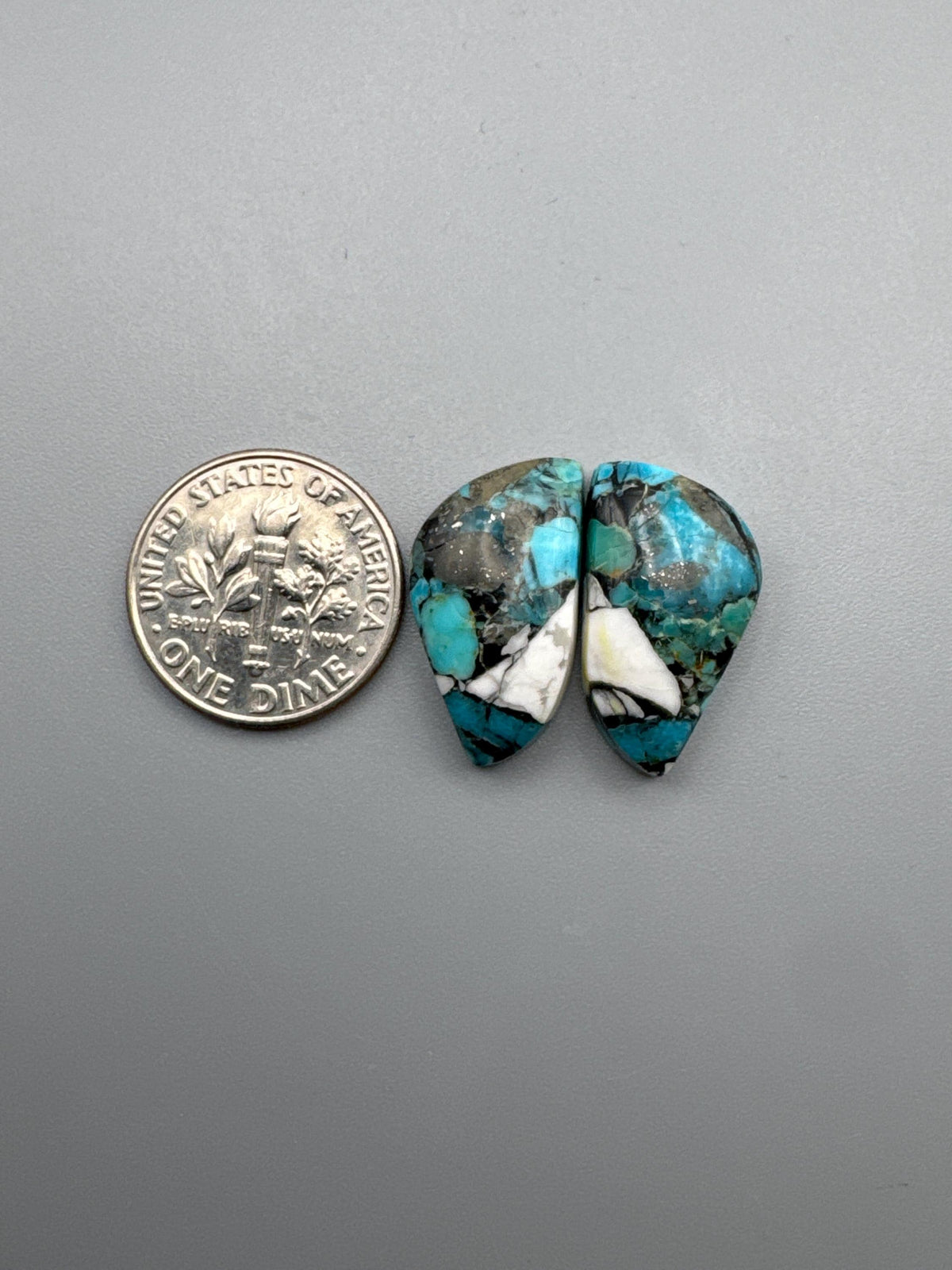 White Buffalo Turquoise Cabochon set