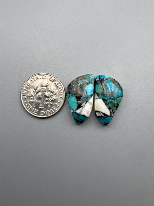 White Buffalo Turquoise Cabochon set