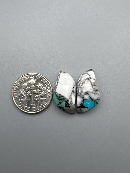 White Buffalo Turquoise Cabochon set
