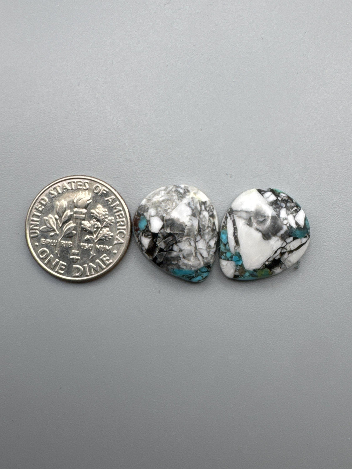 White Buffalo Turquoise Cabochon set
