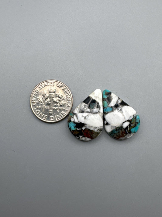 White Buffalo Turquoise Cabochon set