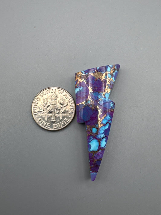 Mohave Purple Kingman Turquoise Lightning Bolt Cabochon
