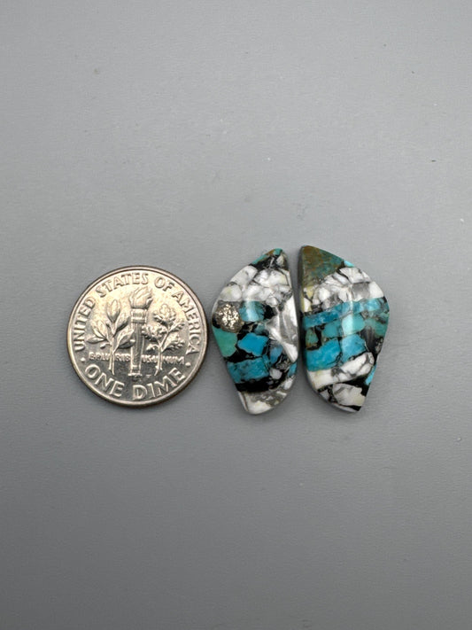 White Buffalo Turquoise Cabochon set