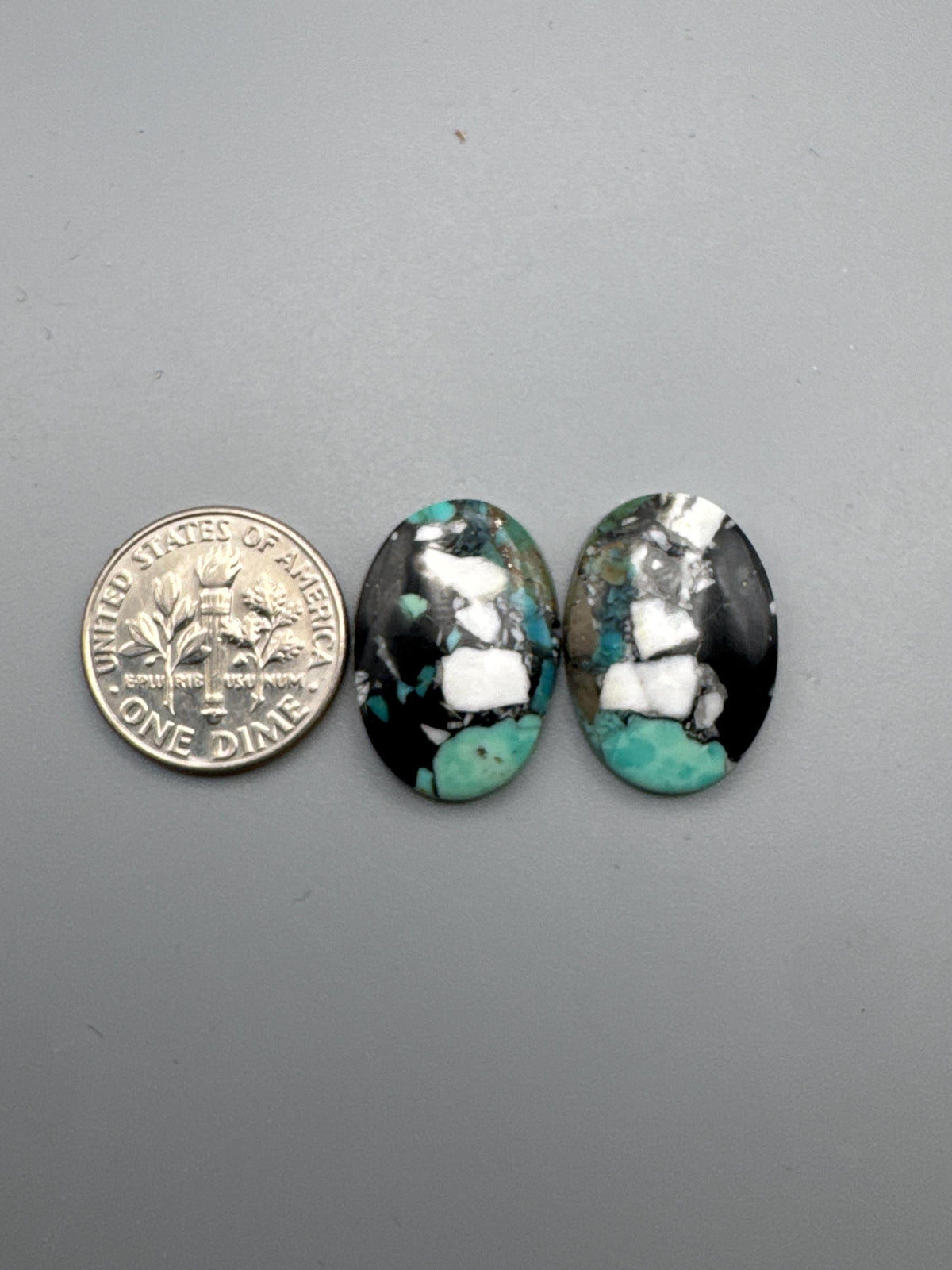 White Buffalo Turquoise Cabochon set