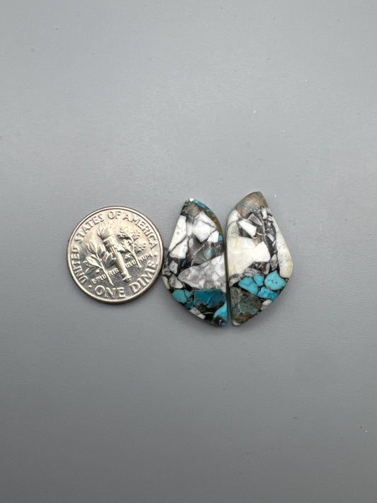 White Buffalo Turquoise Cabochon set